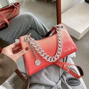 Crossbody Crocodile print Orange Purse